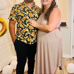 Taupe Spaghetti Strap Midi Dress